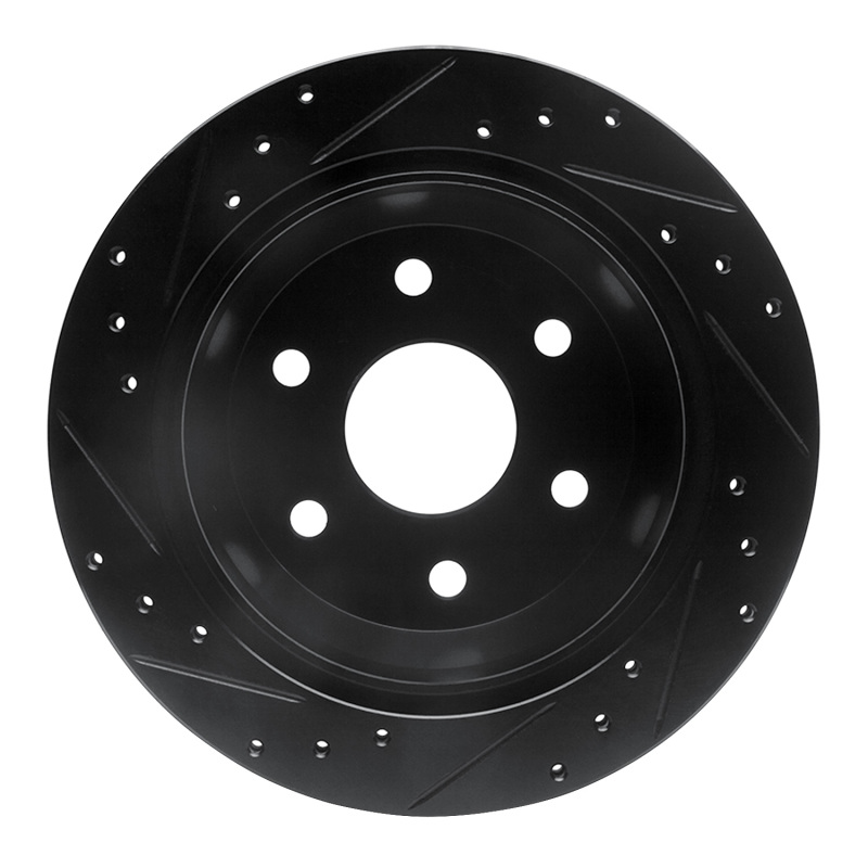 Chevrolet Suburban 1500 Brake Rotor (1) - Rear Right - R1 Concepts - Drilled & Slotted - Black - `99-`07
